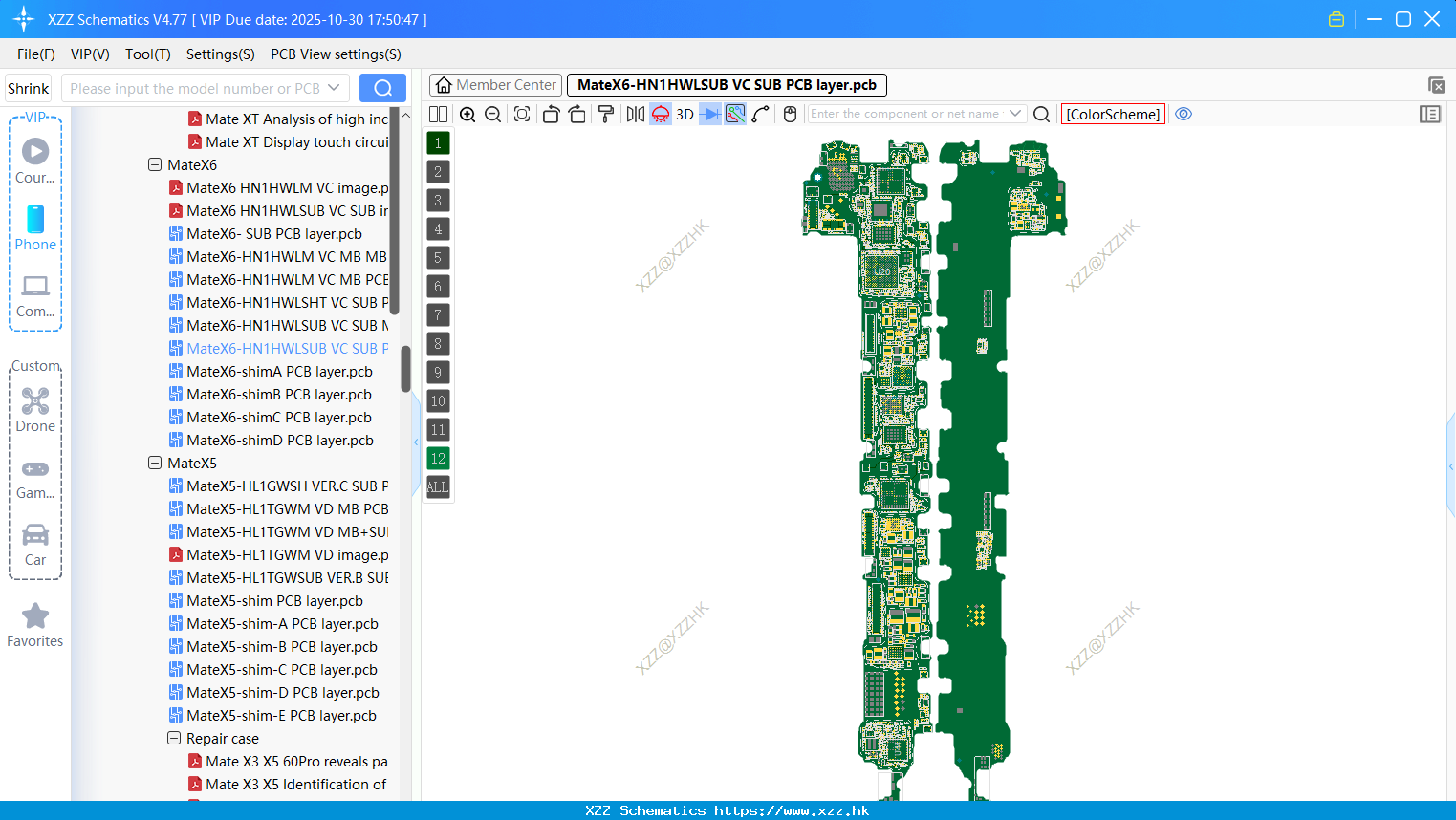 Huawei MateX6-HN1HWLSUB VC SUB PCB Layer